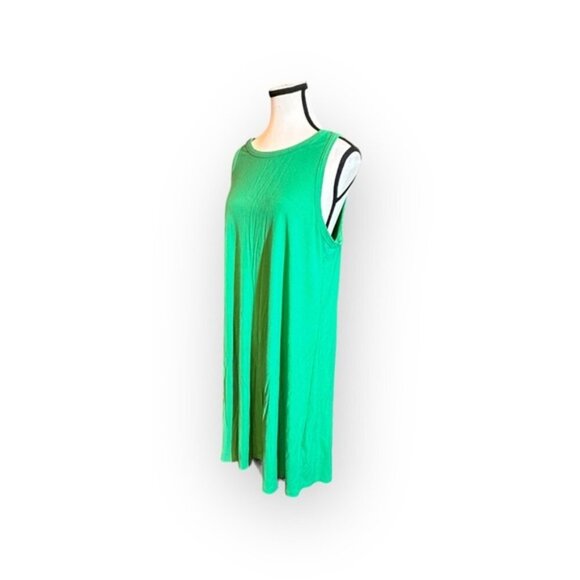 Women’s XXL Kelly Green Ribbed Knit Sleeveless Sheath Dress 18 20 2XL 2X - Picture 2 of 9